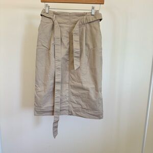 Uniqlo Cream Tie Front Pencil Skirt for Work
